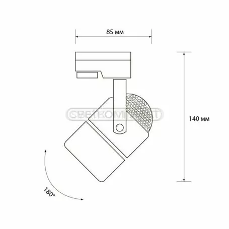 Светильник трековый СВЕТКОМПЛЕКТ TR 802  GU10 BK Черный