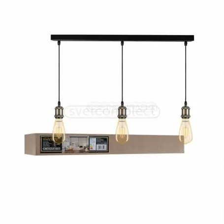 Світильник СВЕТКОМПЛЕКТ LOFT RL 650-підвіс E27 3x40W BLACK+AB