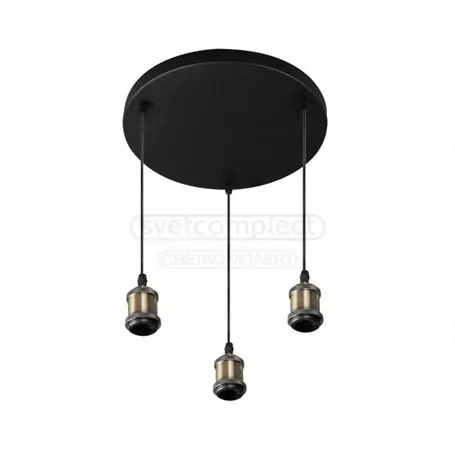 Светильник СВЕТКОМПЛЕКТ LOFT RL круг-325-подвес E27 3x40W BLACK+AB