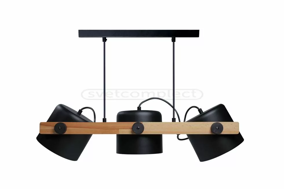 Підвіс LOFT RL 160 E27 3x40W wood + BK чорний