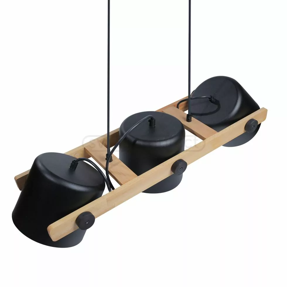 Підвіс LOFT RL 160 E27 3x40W wood + BK чорний