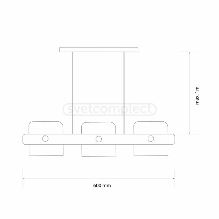 Підвіс LOFT RL 160 E27 3x40W wood + BK чорний