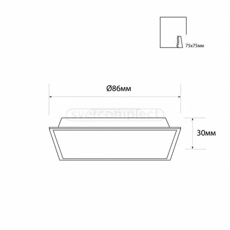 Світильник діодний СВЕТКОМПЛЕКТ SDAL-S 07 7W 3000K  WH (білий)  86x86mm