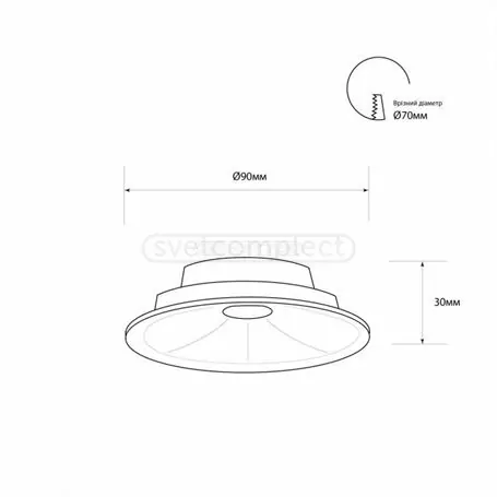 Светильник светодиодный СВЕТКОМПЛЕКТ DL-3D R 07 7W 4500K WH