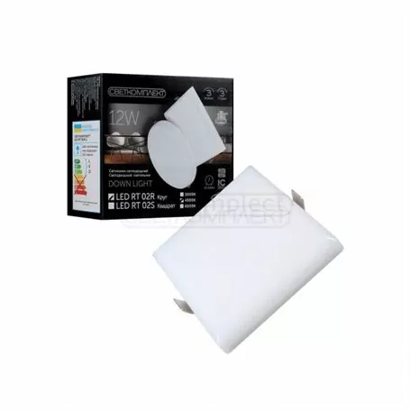 Світильник світлодіодний СВЕТКОМПЛЕКТ LED RT 02S 12W 4500K Білий 85-265V  120x120мм