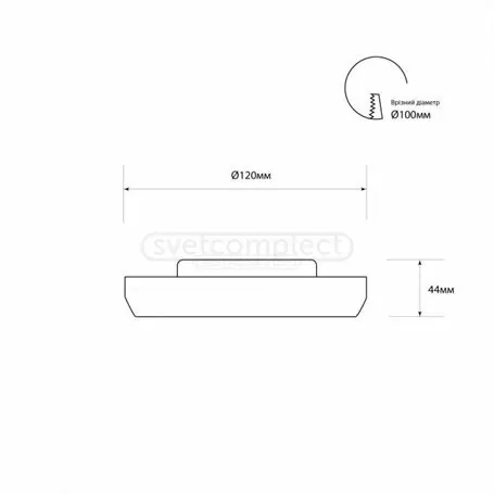 Світильник світлодіодний СВЕТКОМПЛЕКТ LED RT 02S 12W 4500K Білий 85-265V  120x120мм