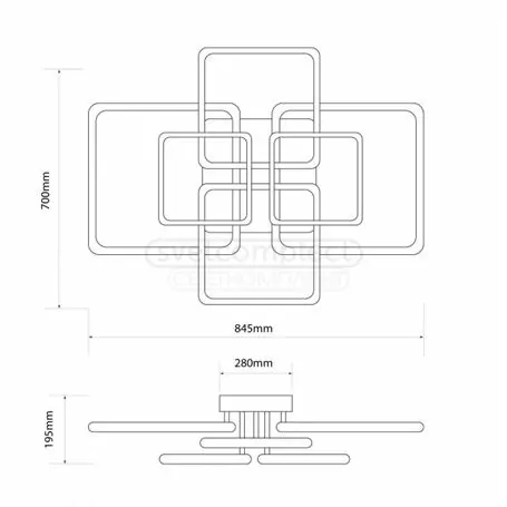 Світильник світлодіодний СВЕТКОМПЛЕКТDECO LINE S 8469 252W RC WH