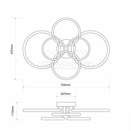 Світильник світлодіодний СВЕТКОМПЛЕКТ DECO LINE AC R 8058 152W RC WH Білий з пультом ДУ