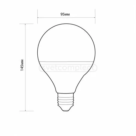 Лампа светодиодная СВЕТКОМПЛЕКТ LED G95 18W E27 A 3000K