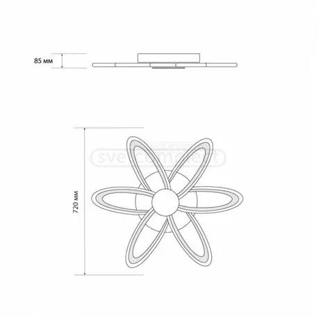 Світильник cвітлодіодний СВЕТКОМПЛЕКТ LED ACR DECO-6FL 144W WH RC