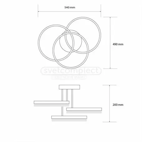 Світильник світлодіодний СВЕТКОМПЛЕКТ LED ACR DECO -3R 108W WH RC