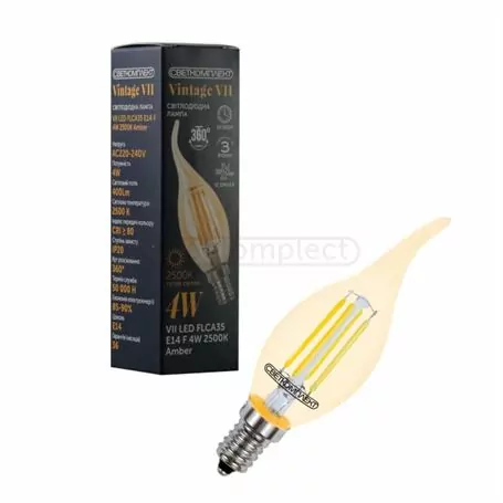 Лампа FIL СВЕТКОМПЛЕКТ VII FLCA35 E14 4W 2500K GOLD