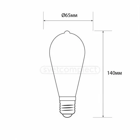 Лампа FIL СВЕТКОМПЛЕКТ VII FLST64 6W E27 2500K GOLD