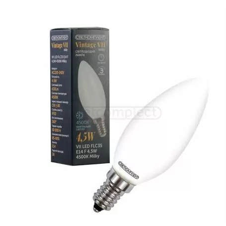 Лампа FIL СВЕТКОМПЛЕКТ VII FLC35 4,5W E14 4500K матова Лампа FIL СВЕТКОМПЛЕКТ VII FLC35 4,5W E14 4500K матова
