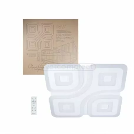 СВІТИЛЬНИК СВІТЛОДІОДНИЙ СВЕТКОМПЛЕКТ LED ACRYLIC 08S 110W RGB WH RC