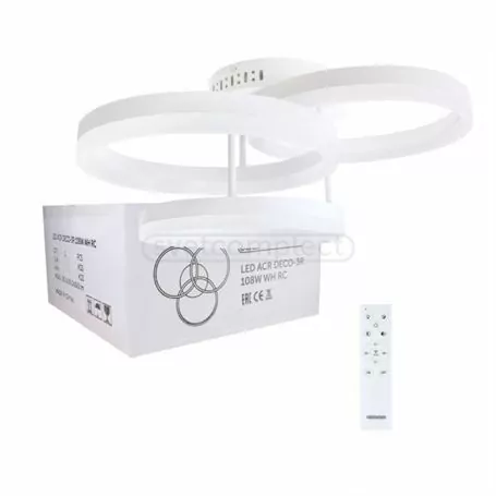 СВІТИЛЬНИК СВІТЛОДІОДНИЙ СВЕТКОМПЛЕКТ LED ACR DECO-3R 75W WH RC З ПУЛЬТОМ ДК