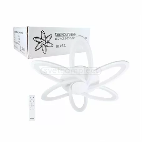 СВЕТИЛЬНИК СВЕТОДИОДНЫЙ СВЕТКОМПЛЕКТ LED ACR DECO-6FL 100W WH RC С ПУЛЬТОМ ДУ