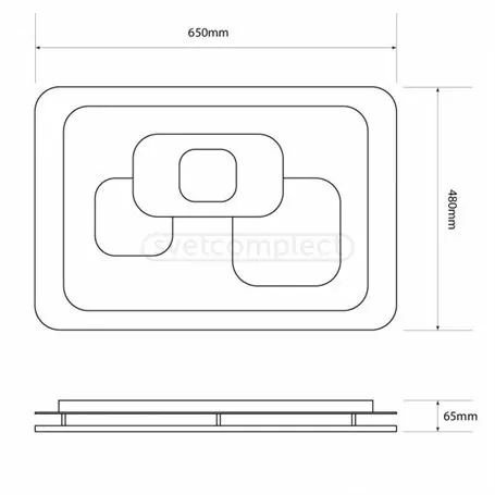 СВІТИЛЬНИК СВІТЛОДІОДНИЙ СВЕТКОМПЛЕКТ LED ACR 6545 3P 120W RC З ПУЛЬТОМ ДК