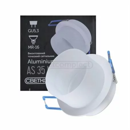 СВІТИЛЬНИК ТОЧКОВИЙ СВЕТКОМПЛЕКТ AS 35 MR16 MWH БІЛИЙ
