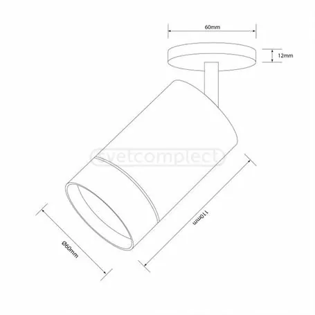 Світильник точковий накладний поворотний HDL-SP 58 GU10 WH HDL-SP 58 BK