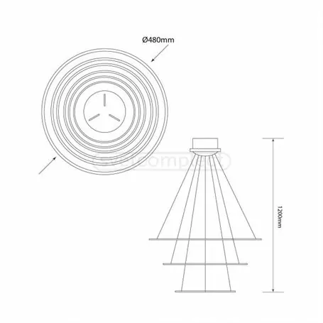 СВІТИЛЬНИК СВІТЛОДІОДНИЙ СВЕТКОМПЛЕКТ LED L-ACR-R 550 120W RC З ПУЛЬТОМ ДК