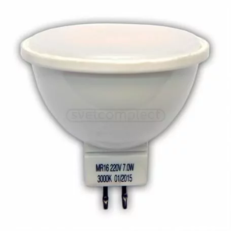 Лампа светодиодная LED MR16 E 7W 3000K GU5.3 220V