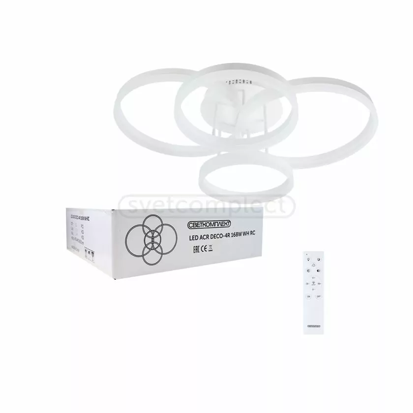 Світильник світлодіодний СВЕТКОМПЛЕКТ LED ACR DECO -4R 118W WH RC Білий з пультом ДУ
