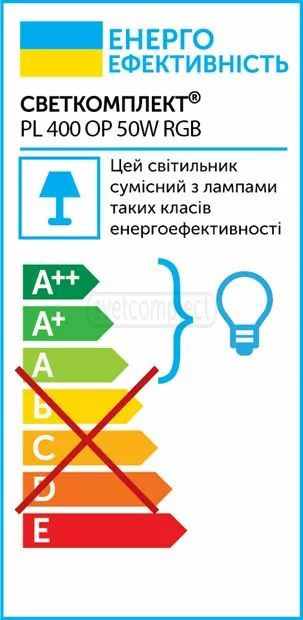 Світильник світлодіодний СВЕТКОМПЛЕКТ PL 400 OP 50W RGB WH білий з пультом ДУ